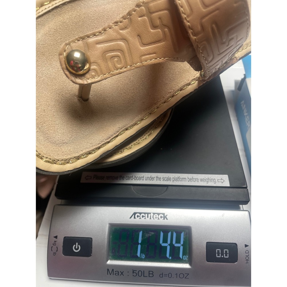 Alegria Carina Tan Leather Wedge Thong Sandals Women's - Picture 13 of 13